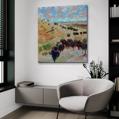  «Trail Hill Tapisserie» par Belinda Wilson, art mural en verre acrylique, 36 po x 36 po
