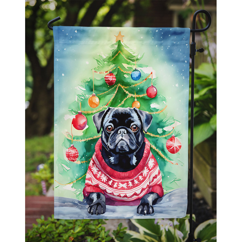 Polyester double face Noël, H 15,5 po x l 11,25 po