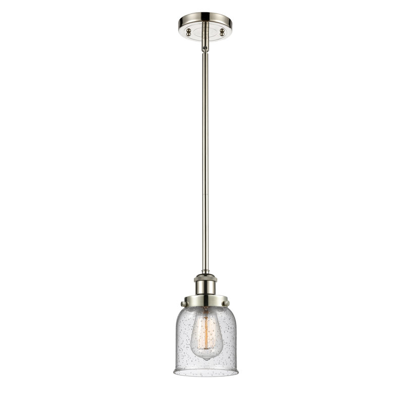 Ballston Urban Bell - 1 Light 5" Cord Hung Mini Pendant, Polished Nickel, Seedy, LED