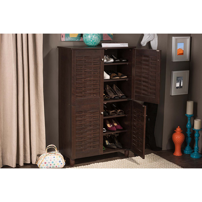 Rangement à chaussures 18 paires Acadia, Marron foncé