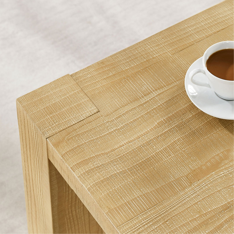 Table d'appoint de 14 pouces, table basse rectangulaire en panneau de fibres à densité moyenne pour le salon, chambre à coucher, table de bout au design moderne pour appartement, couleur naturelle