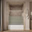 Elate Sliding Bath Door, 56-3/4-In H X 56-1/4 - 59-5/8-In W With Heavy 5/16-In Thick Crystal Clear Glass With Privacy Band-213490204