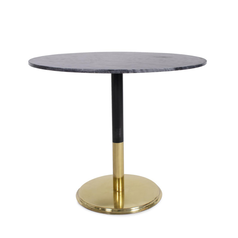 Micca Marble End Table, Black, Gold/Black