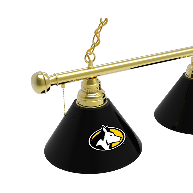 3 - Light Pool Table Lights Pendant, Brass, Michigan Tech Huskies