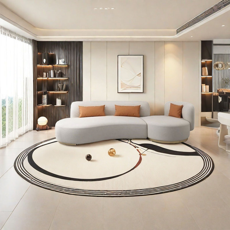 Round princess curved sofa, 30.31" H x 118.11" W x 39.37" D, 4