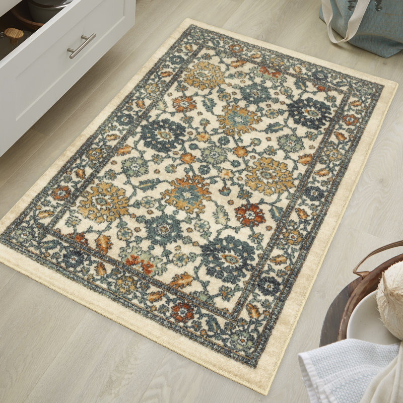 Tapis beige lavable Benton, Rectangle 2 pi 6 po x 3 pi 10 po
