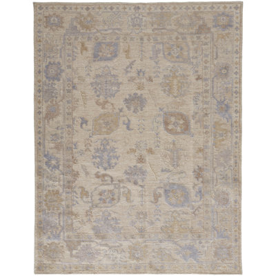 Wendover Transitional Floral & Botanical, Tan/Orange/Blue Area Rug