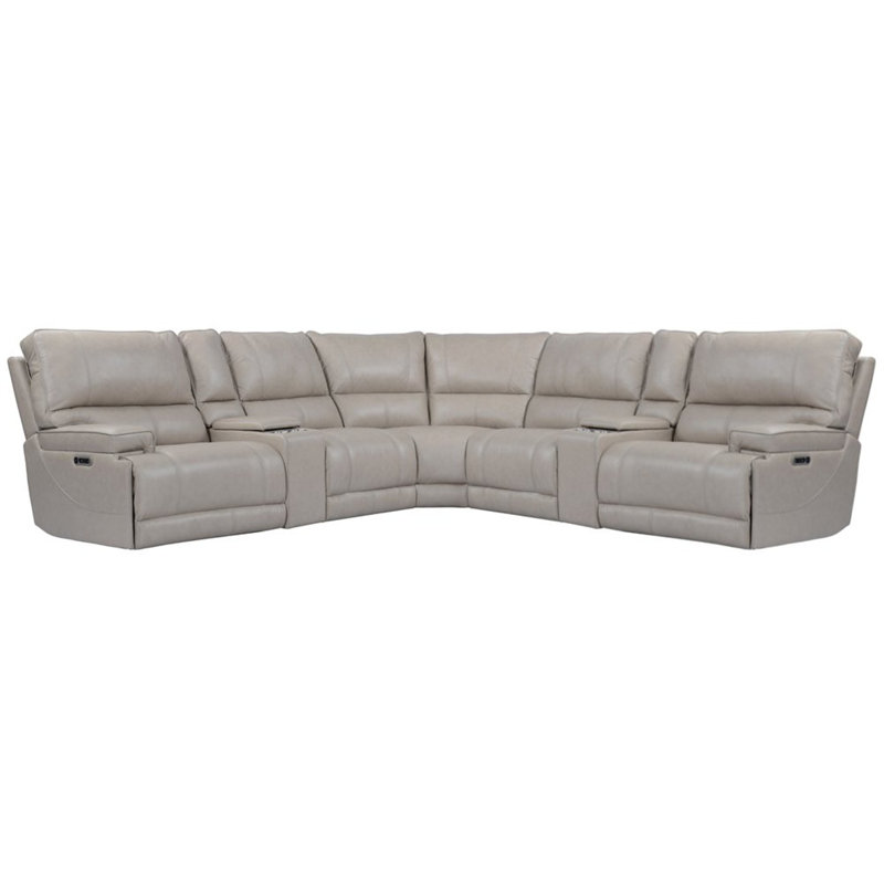 Adlan 7 Piece Modular Power Reclining Sectional With Power Adjustable Headrests, Verona Linen