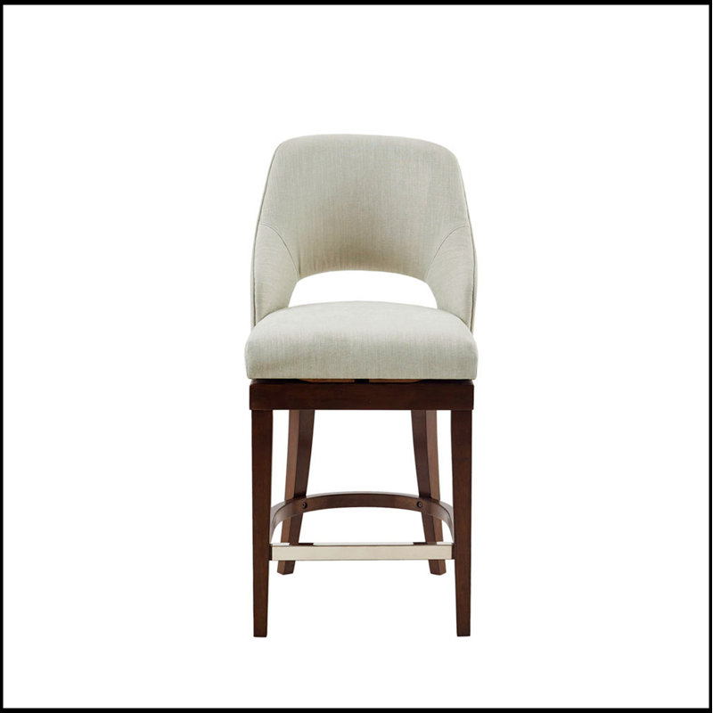 Élégant tabouret de comptoir pivotant avec siège ergonomique, parfait pour les cuisines et les bars modernes, alliant confort et style.