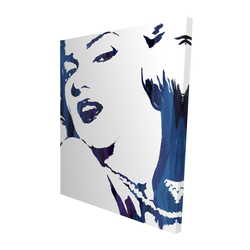Marilyn Monroe en bleu - Toile rétro pour décoration intérieure