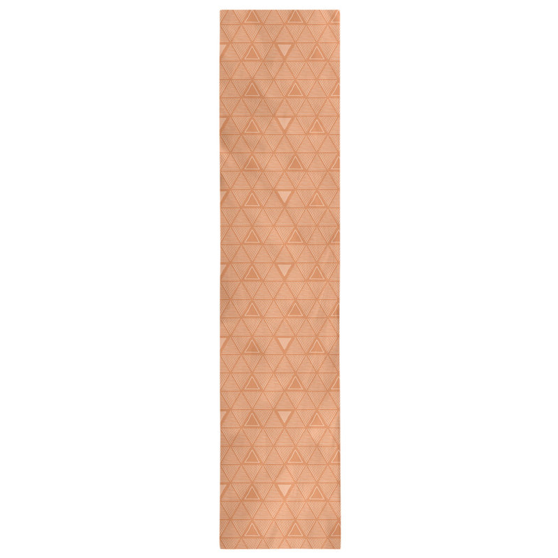 Hand Drawn Triangle Table Runner, 16" x 90", Orange