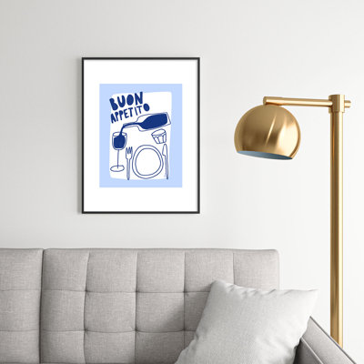 Athenesatelier Buon Appetito Metal Framed Art Print