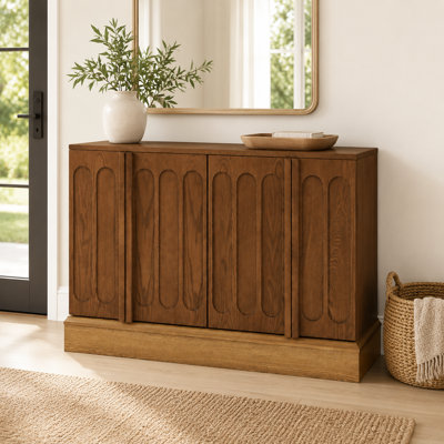Fluted Sideboard Cabinet with Adjustable Shelves