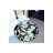 Blue Gray Themed Floral Patterned Round Woven Base Modern Decorative Carpet-124165405