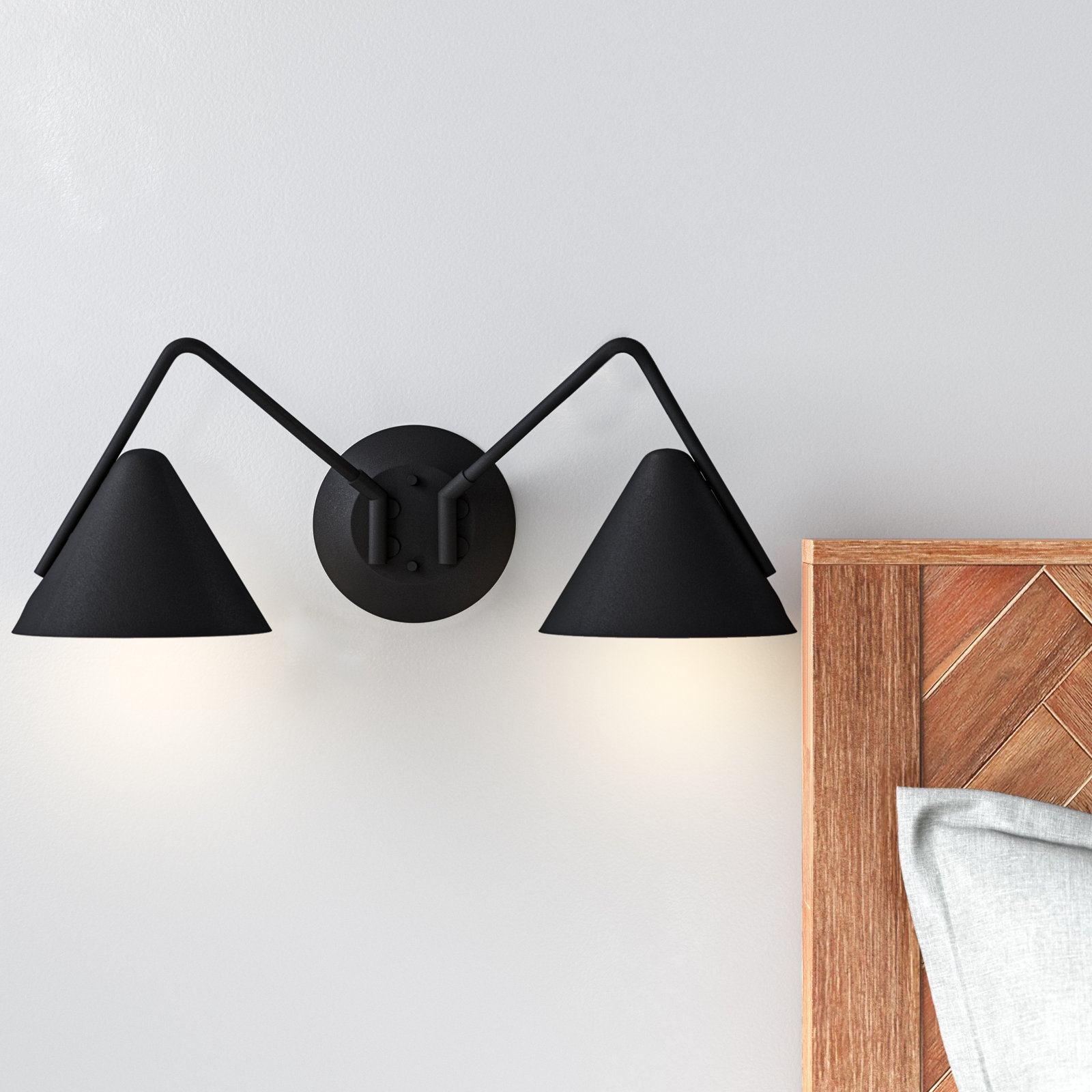 Dale Single Light Dimmable LED Armed Sconce, Black