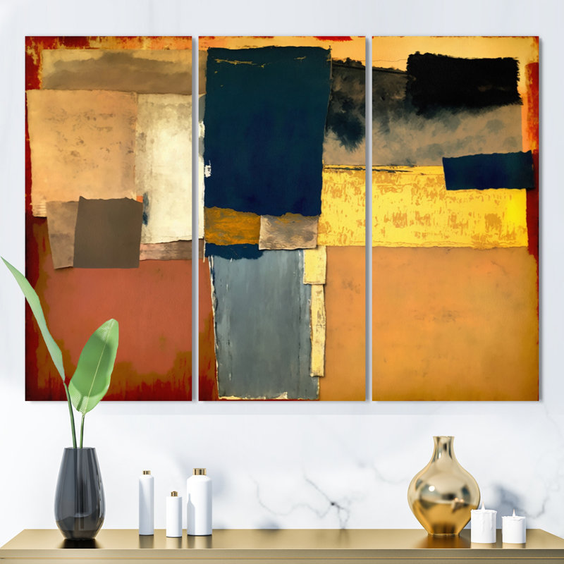 " Blue Sky Above Redend Point VI " 3 - Pieces, 20" H x 36" W x 1" D, Wrapped Canvas