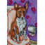 « basenji salle de bain », reproduction d’art sur toile tendue-22200751