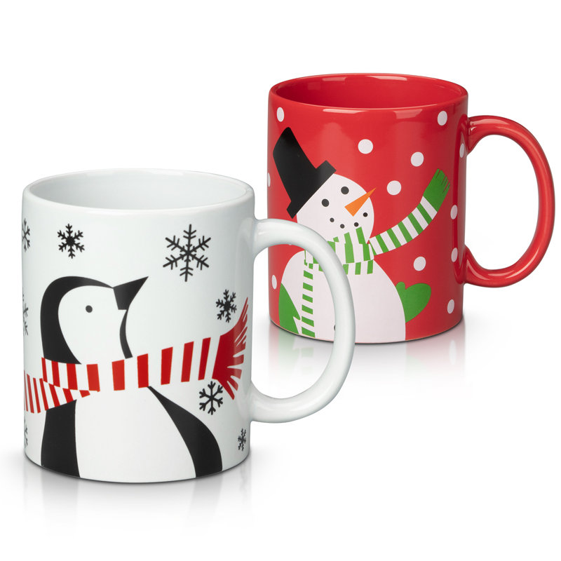 Grande tasse Jamarl, Pingouin noir / bonhomme de neige blanc