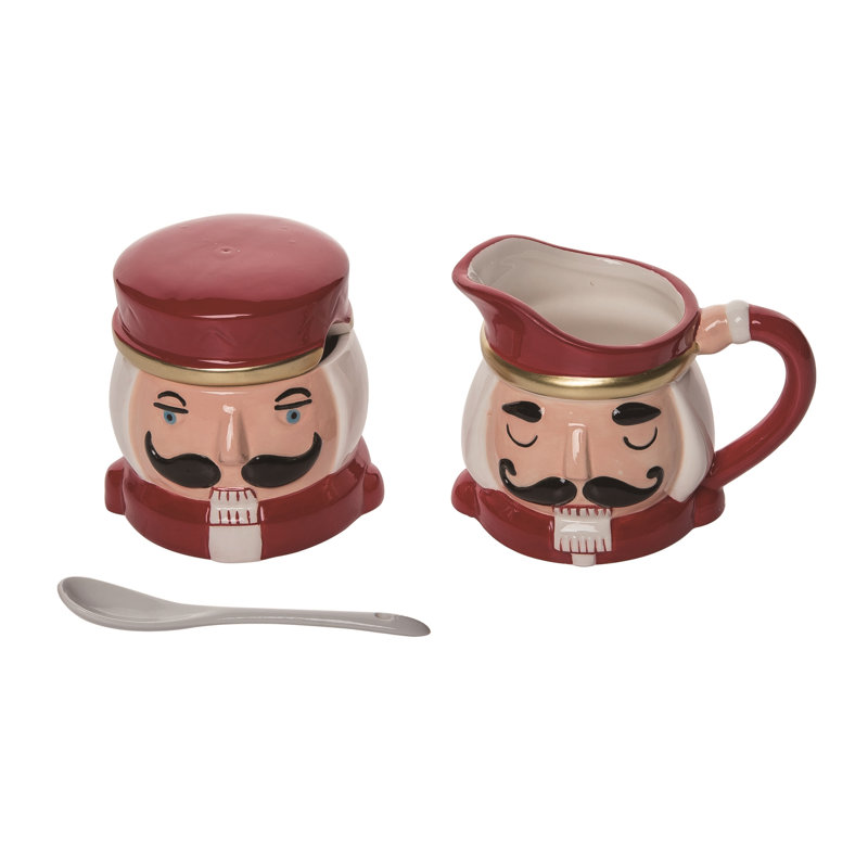  Ensemble de 2 décorations de Noël en forme de casse-noisette en céramique pour Noël
