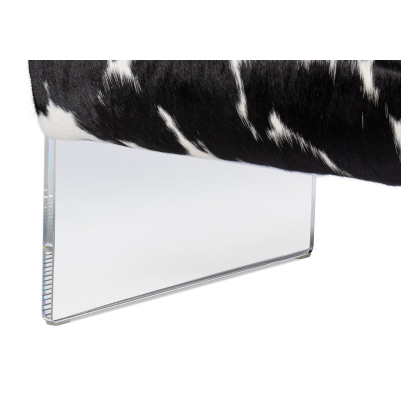 Vernie Leather Armchair, Black/White Genuine Leather