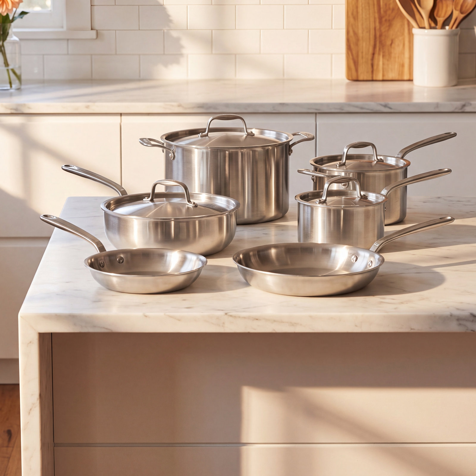 10-Piece Stainless Clad Cookware Set
