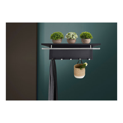 Esyspot Metal Powder Coating Hook Wall Mounted With Shelf