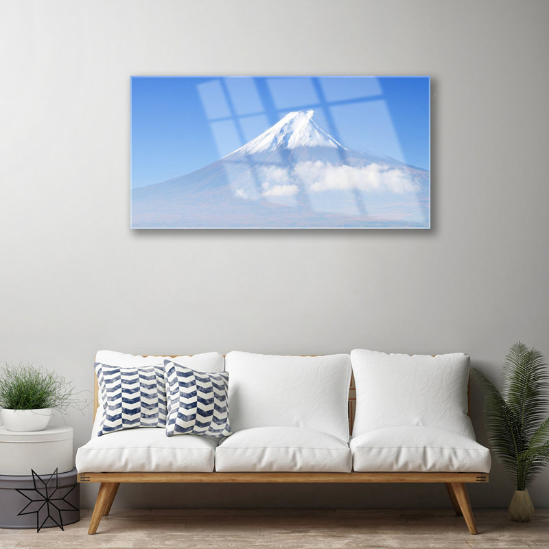 Glass Print Wall Art 100X50cm Image Printed On Glass Decorative Wall Picture Behind Toughened / Tempered Safety Real Glass For Kitchen & Living Room Theme: Mountains Landscape