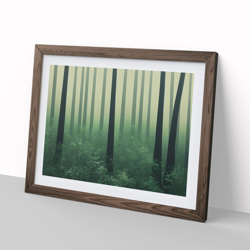 Contemporary Forest - Framed Print, 25cm H x 34cm W x 2cm D, Walnut