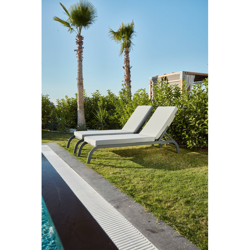 Chaise longue d'extérieur Azul avec tissu en oléfine - Durable Élégant