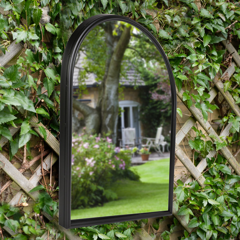 Godeleine Metal Framed Wall Mounted Accent Mirror in Black