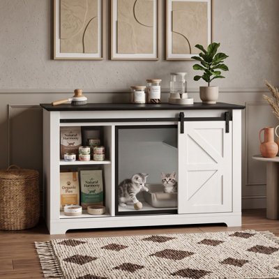 Cat Litter Box Enclosure with Storage Cabinet Cat Litter Box Enclosure with Storage Cabinet