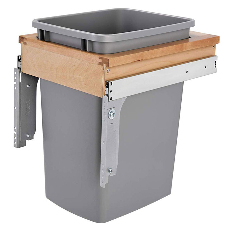 Poubelle rétractable à fixation supérieure Rev-A-Shelf, Gray, 15" Minimum Cabinet Opening