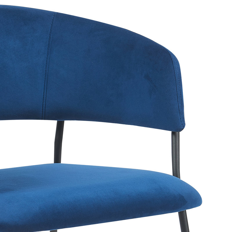 Frances Set of 4 Velvet Dining Chairs, Velvet Navy