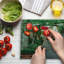 Ambesonne Rustic Cutting Board Large Size Old Street Flowers Grey Green