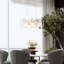 Lustre à intensité variable à 3 lumières de luxe moderne avec détails en cristal
