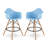 Modholic Eiffel Counter Stool With Arms, Blue-71243323