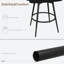 Ensemble de 2 tabourets de bar, tabourets de bar pivotants à 360 ° avec dossier, rembourrage en tricot de polyester, structure en métal avec repose-pieds-1555603802-1555603805
