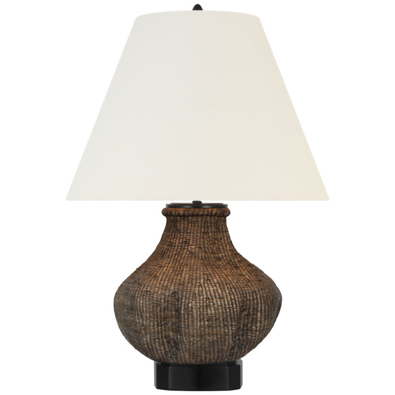 Tahiti 25" Table Lamp in Smoke with Linen Shade
