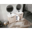Meuble-lavabo autoportant avec lavabo en céramique et armoires de rangement, porte à fermeture douce, tablette réglable-960182281