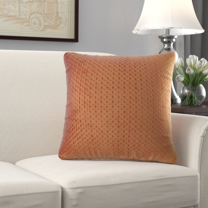Velvet Square Pillow Cover & Insert, Blush, 22" x 22"