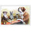 « dogs bar », reproduction de peinture à l’aquarelle encadrée-21968691