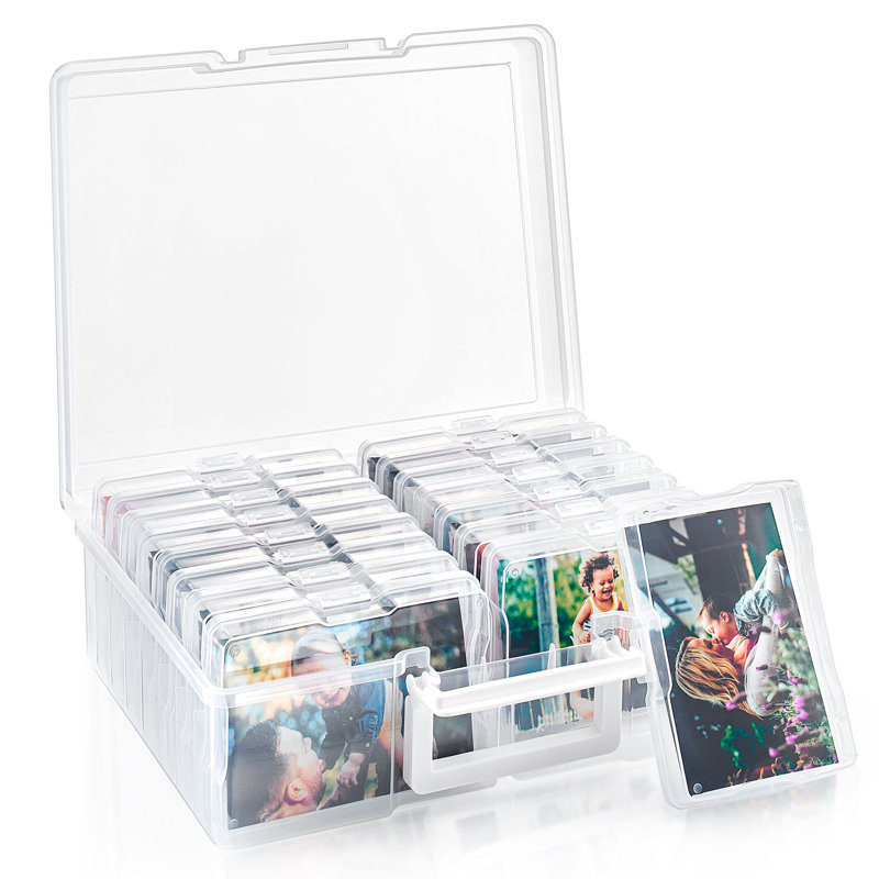 Boîte de rangement transparente avec 16 boîtes de 4 po x 6 po chacune