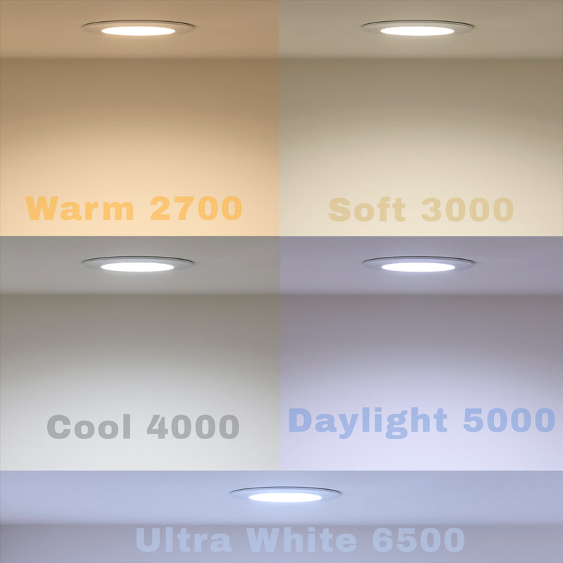 5/6 Inch Selectable Color Temperature  Dimmable LED Downlight Recessed Lighting Kit