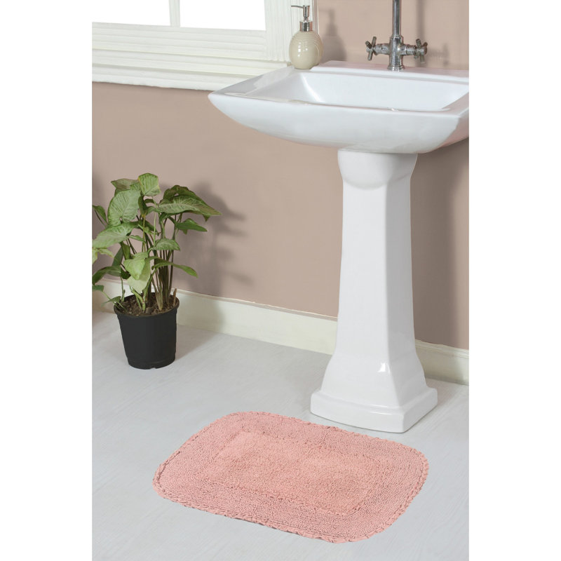 Tapis pour salle de bain Maytham, Rose, Rectangle - l 17 po x L 24 po