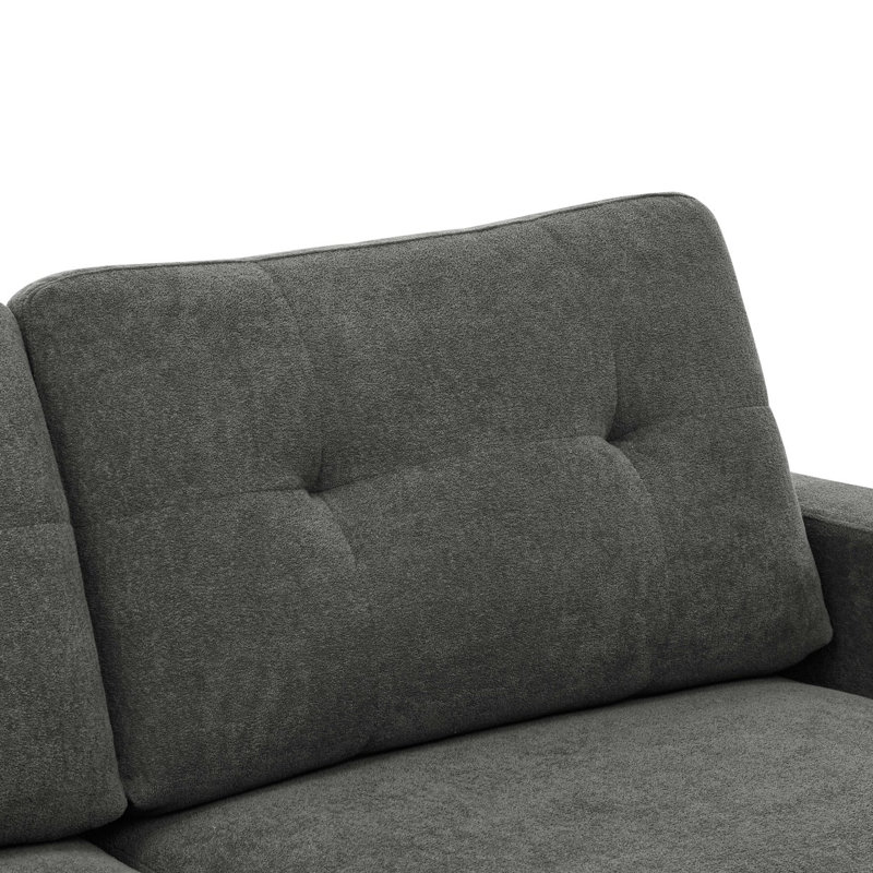 Canapé capitonné 67,7 po de largeur Mid-Century avec pieds en bois