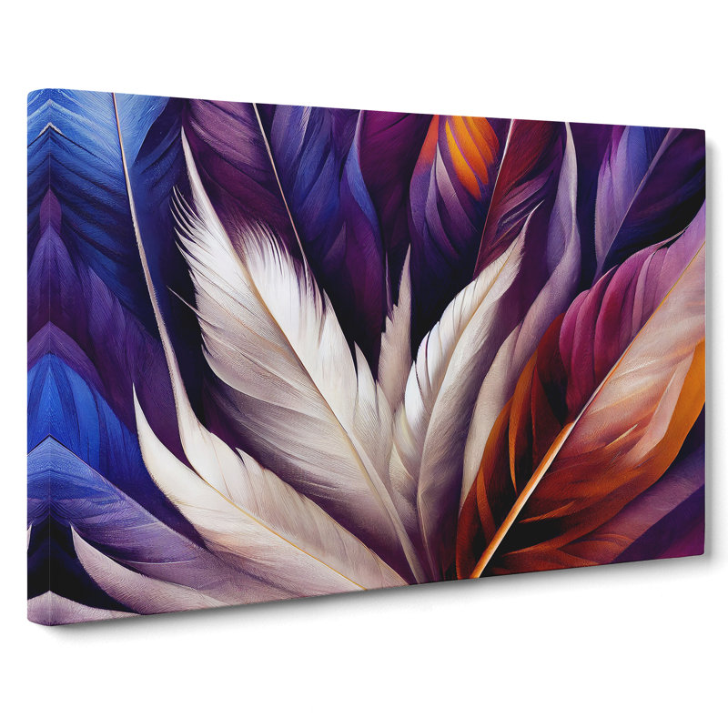 Exhilarating Bird Feathers - Wrapped Canvas, 35cm H x 50cm W x 3cm D