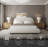 Modern Upholstered Burgas Bed with Rounded Headboard and Storage, Performance Fabric-626120395
