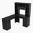 L-Shaped Desk With Drawers, Cabinets & 11 Shelves, Power Outlet For Home Office & Study, Black-1342830864