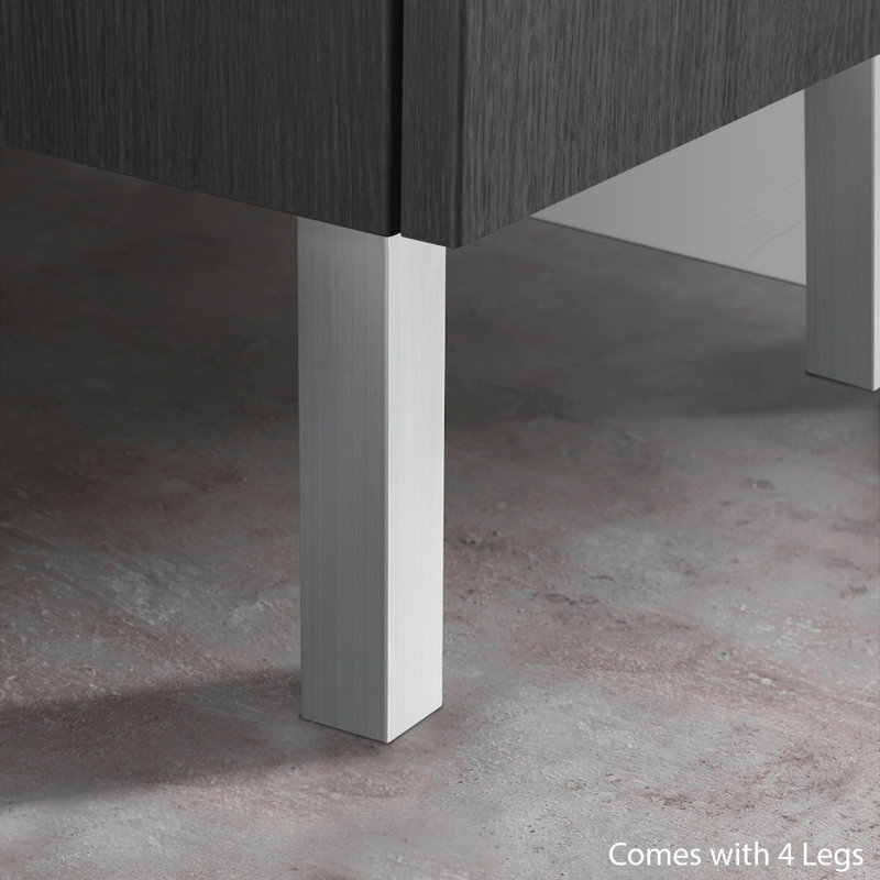 Alba 80cm 2 Drawer Basin Unit, Grey Oak