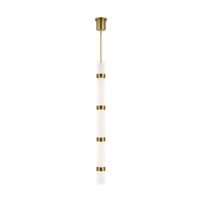 Wit 1 - Light LED Pendant, 55.9" H x 6" W x 6" D, Aged Brass